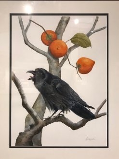 Raven with Persimmons